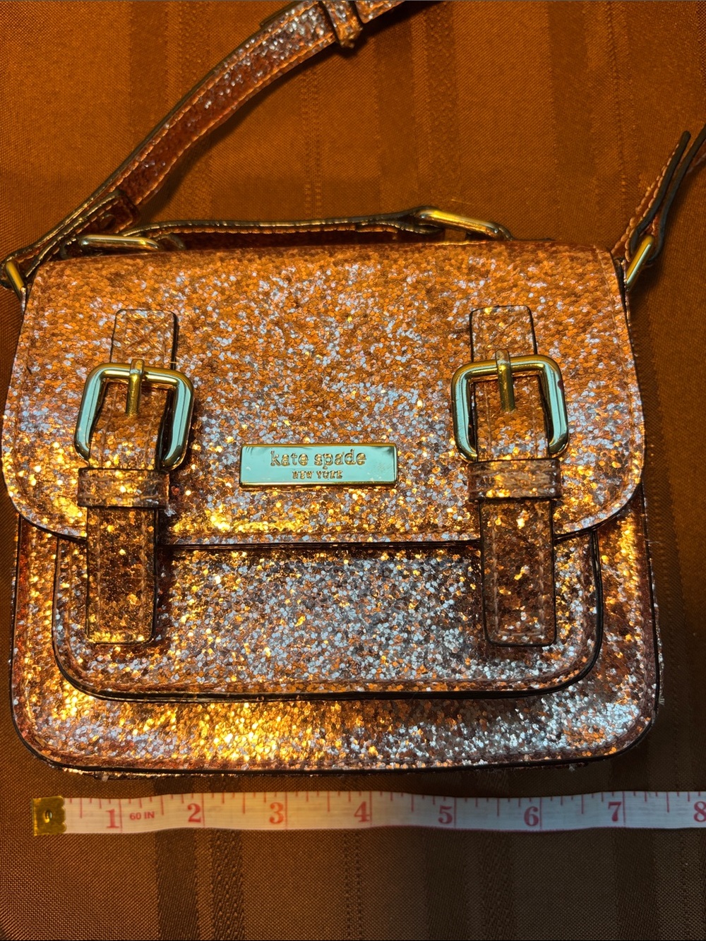 Kate Spade NY Girls' Glitter Scout Crossbody Bag Rose Pink (EUC/GUC - see pics)
